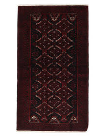 Belutsch Teppich 106X186 Schwarz Wolle, Persien/Iran Carpetvista