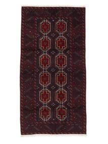 絨毯 バルーチ 90X174 廊下 カーペット ブラック (ウール, ペルシャ/イラン)