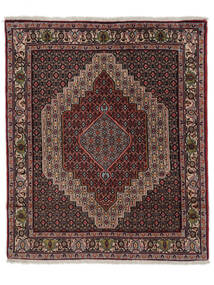 絨毯 ペルシャ センネ Fine 124X148 ブラック/ダークレッド (ウール, ペルシャ/イラン)