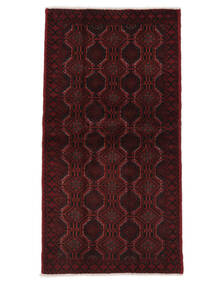 絨毯 バルーチ 104X197 ブラック/ダークレッド (ウール, ペルシャ/イラン)
