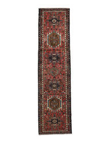 絨毯 ハマダン 76X283 廊下 カーペット ブラック/ダークレッド (ウール, ペルシャ/イラン)