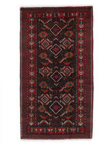  Persischer Belutsch Teppich 100X179 Schwarz/Dunkelrot (Wolle, Persien/Iran)