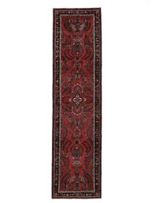 Tapis Hamadan 80X313 De Couloir Noir/Rouge Foncé (Laine, Perse/Iran)