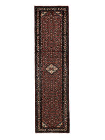 Tapis Hamadan 83X308 De Couloir Noir/Rouge Foncé (Laine, Perse/Iran)