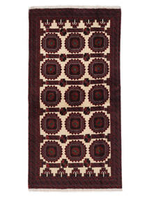  Persischer Belutsch Teppich 101X194 Schwarz/Orange (Wolle, Persien/Iran)