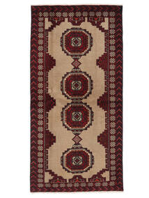  Orientalischer Belutsch Teppich 102X207 Schwarz/Braun Wolle, Persien/Iran Carpetvista