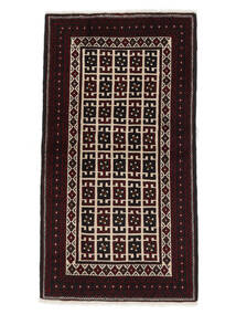絨毯 バルーチ 101X187 ブラック/茶色 (ウール, ペルシャ/イラン)