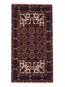  Persischer Belutsch Teppich 100X185 Schwarz/Dunkelrot (Wolle, Persien/Iran)