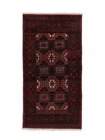  Persischer Belutsch Teppich 94X183 Schwarz (Wolle, Persien/Iran)