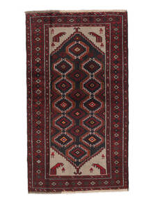 絨毯 ペルシャ バルーチ 104X183 ブラック/ダークレッド (ウール, ペルシャ/イラン)