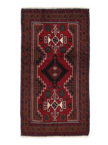 絨毯 バルーチ 97X178 ブラック/ダークレッド (ウール, ペルシャ/イラン)