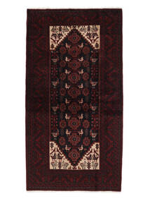 絨毯 バルーチ 108X199 ブラック (ウール, ペルシャ/イラン)