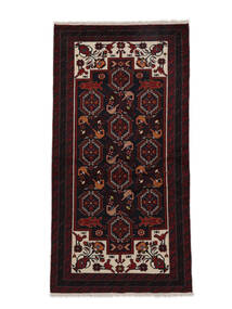 絨毯 バルーチ 101X195 ブラック (ウール, ペルシャ/イラン)