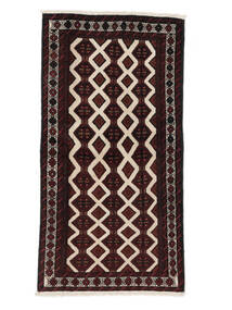 Persischer Belutsch Teppich 100X193 Schwarz/Beige (Wolle, Persien/Iran)