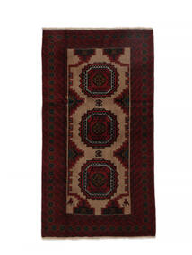  89X161 Beluch Vloerkleed Zwart/Bruin Perzië/Iran Carpetvista