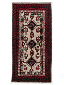  Oriental Baluch Rug 94X194 Black/Orange Wool, Persia/Iran Carpetvista