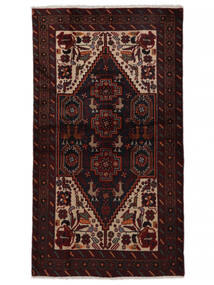 絨毯 バルーチ 105X188 ブラック/茶色 (ウール, ペルシャ/イラン)