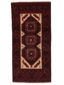 97X199 Alfombra Oriental Belouch Negro/Rojo Oscuro (Lana, Persia/Irán) Carpetvista