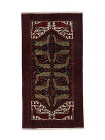 85X162 絨毯 オリエンタル バルーチ ブラック (ウール, ペルシャ/イラン) Carpetvista