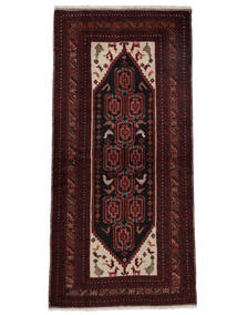 Tapete Oriental Balúchi 105X218 Preto/Vermelho Escuro (Lã, Pérsia/Irão)