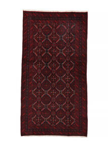  Baluch Rug 103X194 Persian Wool Black/Dark Red Small Carpetvista