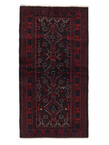 絨毯 バルーチ 107X203 ブラック (ウール, ペルシャ/イラン)