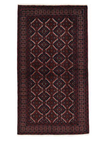 Belutsch Teppich 108X194 Schwarz/Dunkelrot Wolle, Persien/Iran Carpetvista