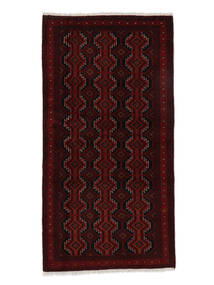 絨毯 バルーチ 98X191 ブラック (ウール, ペルシャ/イラン)