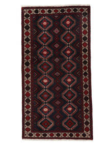  Persischer Belutsch Teppich 92X176 Schwarz/Dunkelrot (Wolle, Persien/Iran)