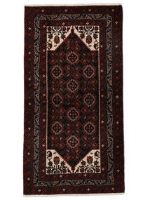 Belutsch Teppich 106X202 Schwarz Wolle, Persien/Iran Carpetvista