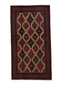 絨毯 バルーチ 102X188 ブラック/茶色 (ウール, ペルシャ/イラン)