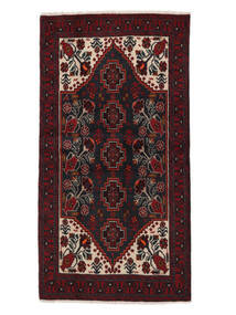 Persischer Belutsch Teppich 110X200 Schwarz/Dunkelrot (Wolle, Persien/Iran)