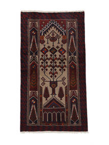 絨毯 バルーチ 101X183 ブラック/茶色 (ウール, ペルシャ/イラン)