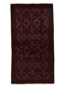 絨毯 ペルシャ バルーチ 97X182 ブラック (ウール, ペルシャ/イラン)