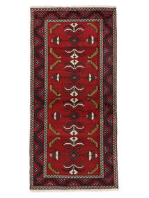 91X193 Dywan Orientalny Beludż Chodnikowy Ciemnoczerwony/Czarny (Wełna, Persja/Iran) Carpetvista