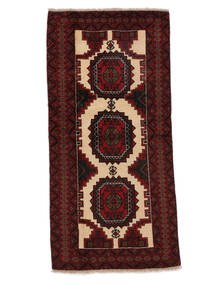 80X170 Tapete Oriental Balúchi Passadeira Preto/Vermelho Escuro (Lã, Pérsia/Irão) Carpetvista