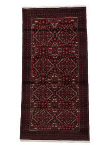 81X163 絨毯 オリエンタル バルーチ ブラック/ダークレッド (ウール, ペルシャ/イラン) Carpetvista