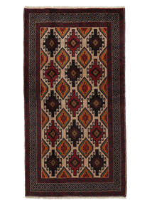  Persischer Belutsch Teppich 96X179 Schwarz/Braun (Wolle, Persien/Iran)