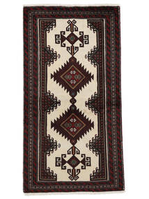  Persischer Belutsch Teppich 97X183 Schwarz/Beige (Wolle, Persien/Iran)