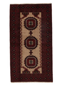 91X166 絨毯 オリエンタル バルーチ ブラック/茶色 (ウール, ペルシャ/イラン) Carpetvista
