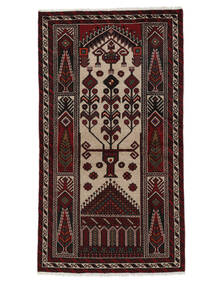 絨毯 ペルシャ バルーチ 102X184 ブラック/茶色 (ウール, ペルシャ/イラン)