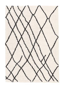  140X200 Shaggy Rug Small Tangier - Off White/Black