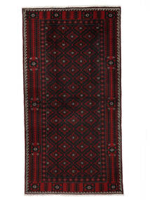  Persischer Belutsch Teppich 118X226 Schwarz/Dunkelrot Carpetvista