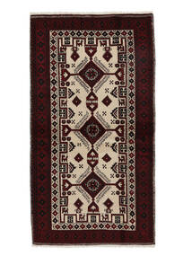  Perzisch Beluch Vloerkleed 100X186 Zwart/Bruin (Wol, Perzië/Iran)