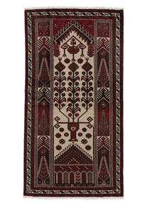  Persischer Belutsch Teppich 104X192 Schwarz/Braun (Wolle, Persien/Iran)