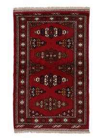 Tapete Oriental Turcomano 90X140 Preto/Vermelho Escuro (Lã, Pérsia/Irão)