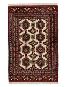  Orientalischer Turkaman Teppich 82X122 Schwarz/Braun Wolle, Persien/Iran Carpetvista