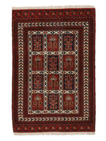  Persischer Turkaman Teppich 86X128 Schwarz/Dunkelrot (Wolle, Persien/Iran)