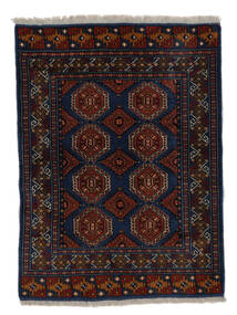 Turkaman Teppich 106X141 Schwarz/Braun Wolle, Persien/Iran Carpetvista
