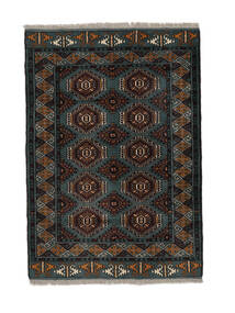  Orientalisk Turkaman Matta 108X152 Svart/Brun Ull, Persien/Iran Carpetvista